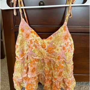 Floral kohls tank top